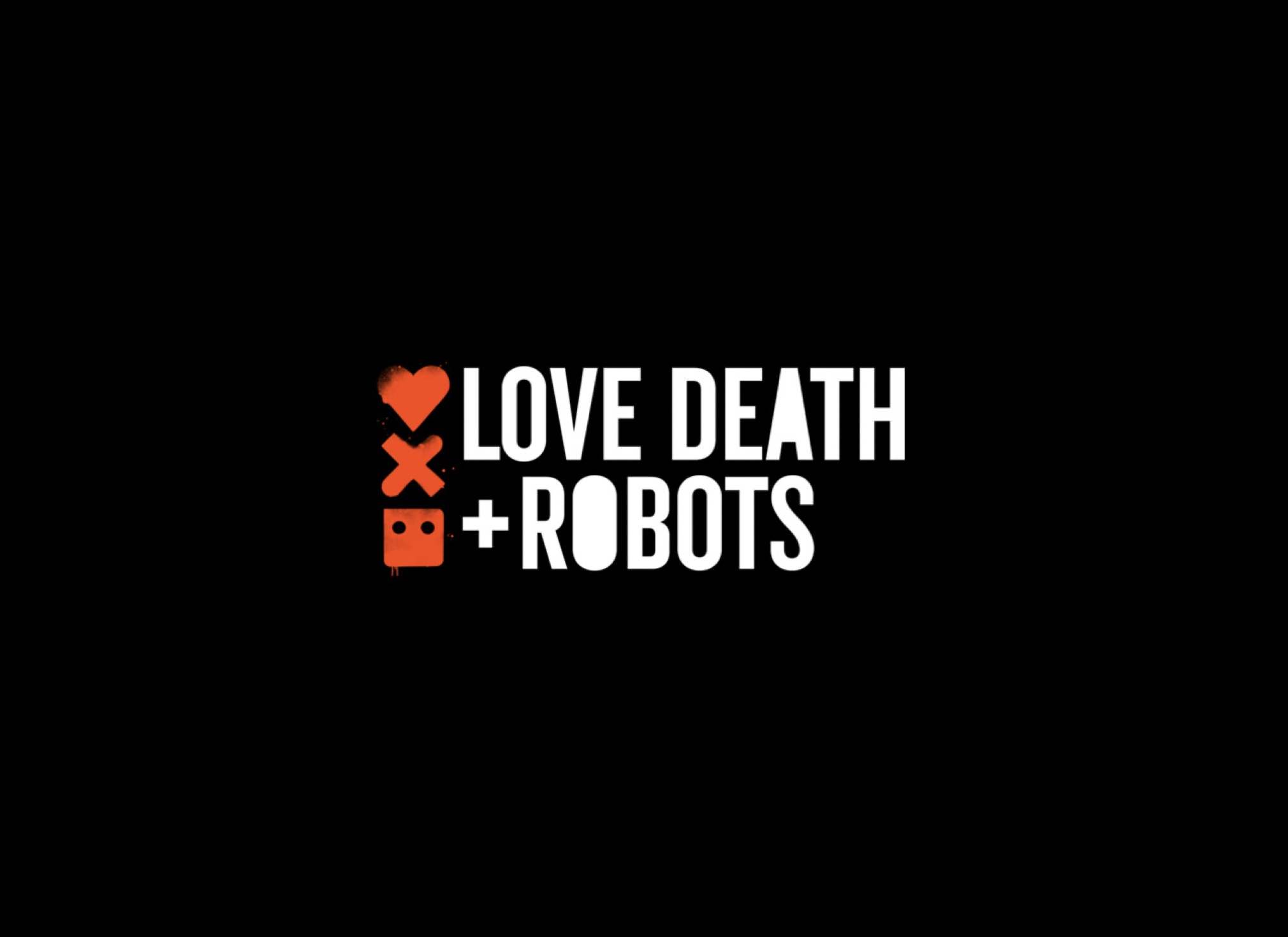 Logo der Animationsserie Love Death + Robots als einfacher Schriftzug